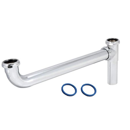 Ez-Fluid 1-1/2inx21in17GA Brass End Outlet Continuous Waste Drain w/Baffle EZWTE021
